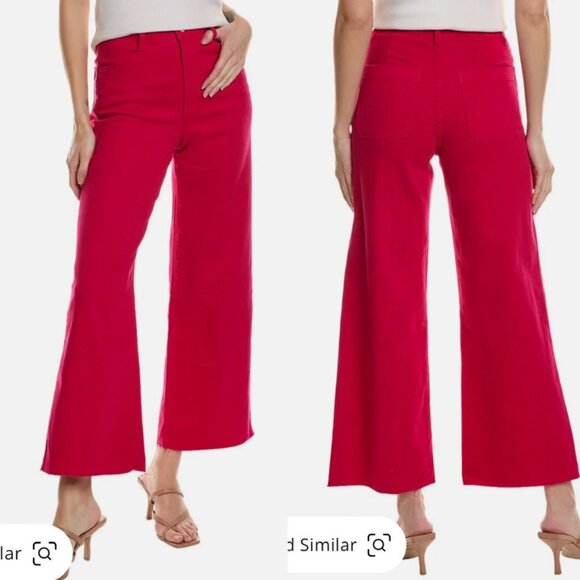 Favorite Daughter | The Mischa Super High Rise Wide Leg Peacock Pink - Picture 1 of 9